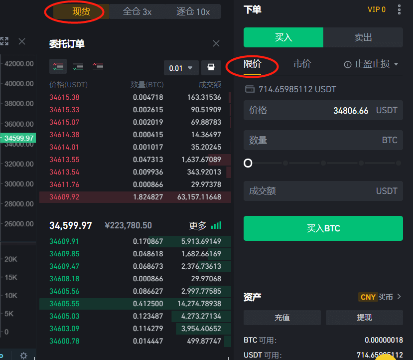 限价开仓